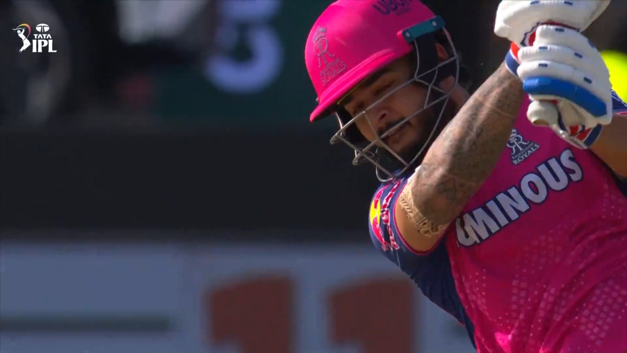 IPL 2025 M28: RR vs RCB - Riyan Parag Six