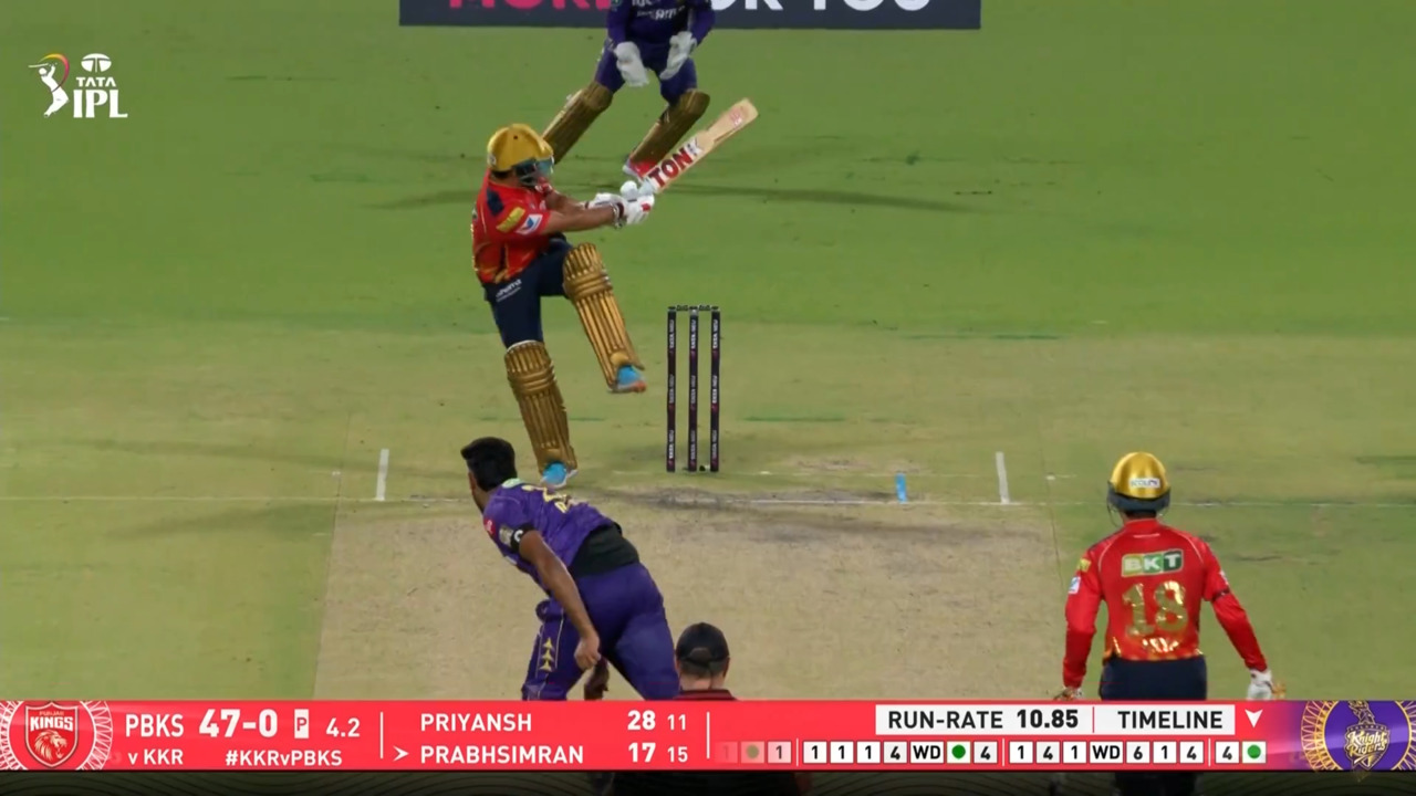 IPL 2025 M44: KKR vs PBKS - Prabhsimran Singh Six