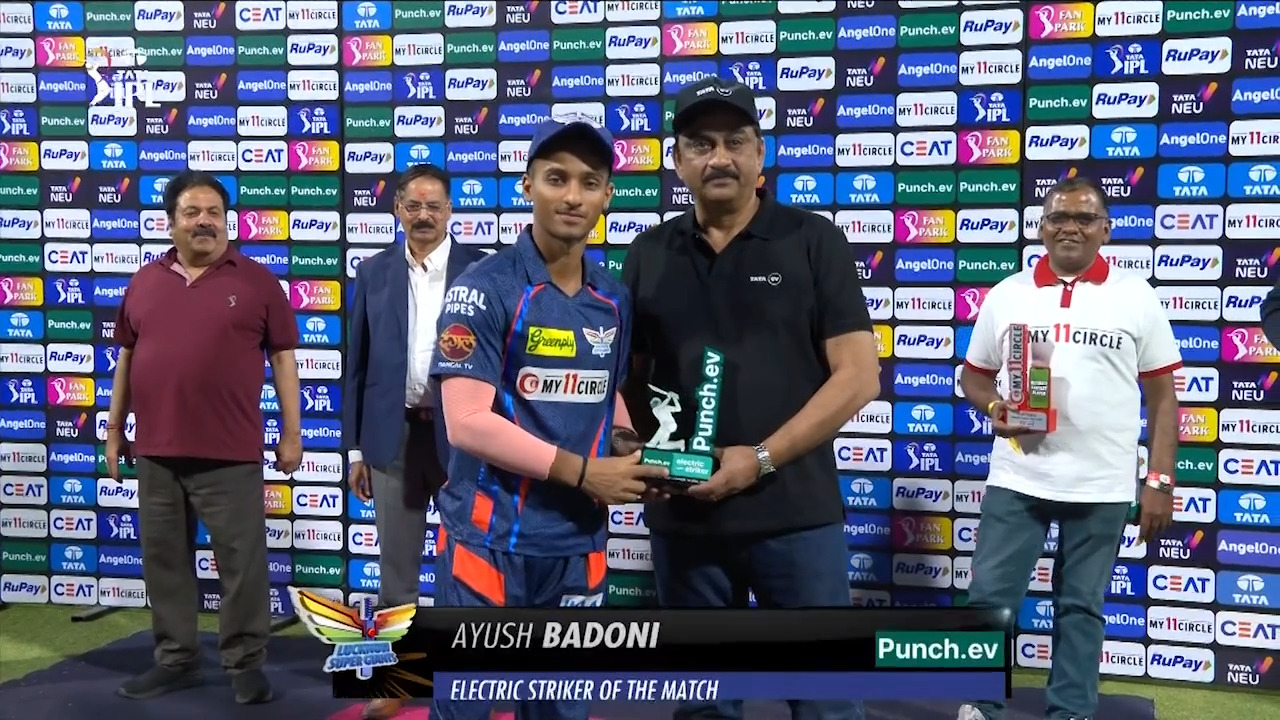 M21: LSG vs GT – Punch.ev Electric Striker of the Match – Ayush Badoni