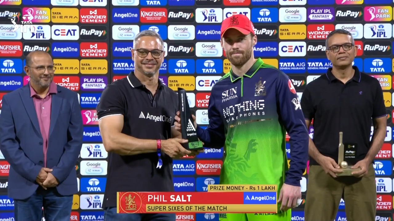 IPL 2026 M26: RCB vs DC - Angel One Super Sixes of the Match - Phil Salt