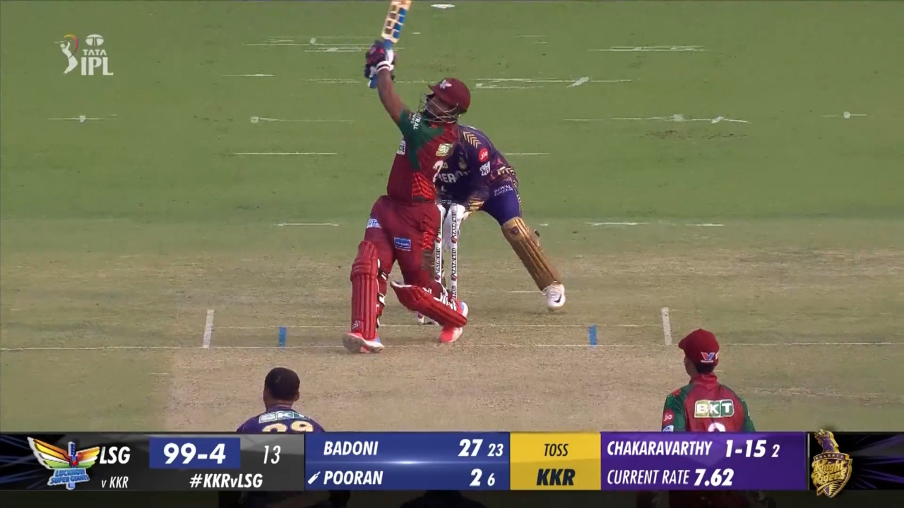 M28: KKR vs LSG – Nicholas Pooran Six background