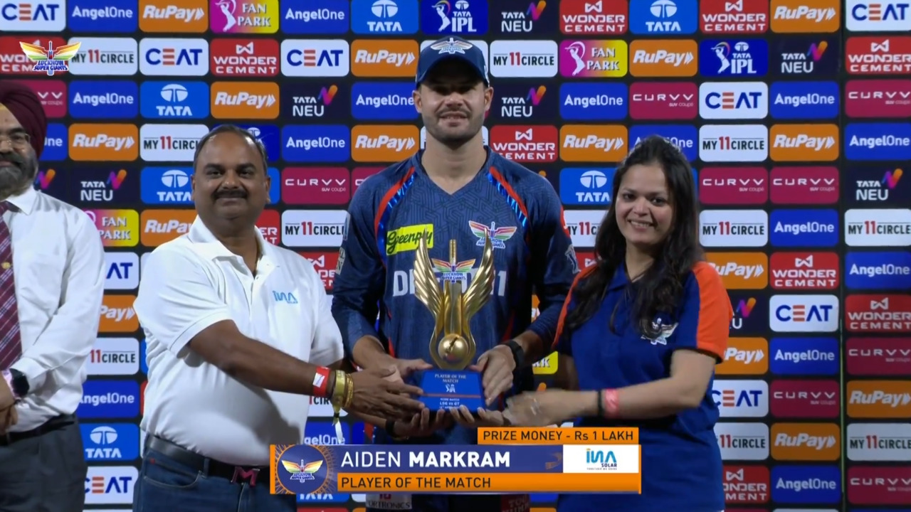 IPL 2025 M26: LSG vs GT - Player of the Match - Aiden Markram background