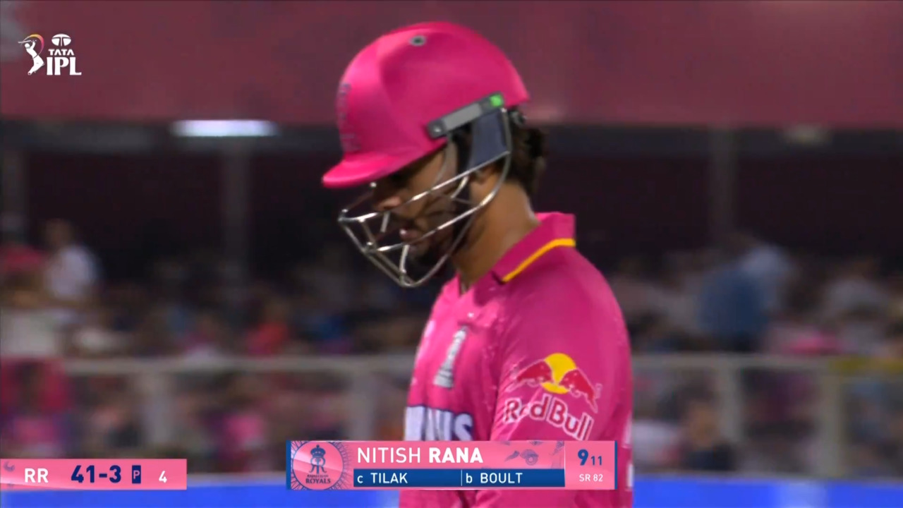 IPL 2025 M50: RR vs MI - Nitish Rana Wicket
