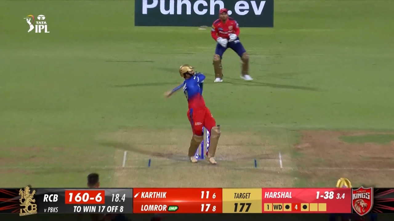 M06: RCB vs PBKS – Dinesh Karthik Six background