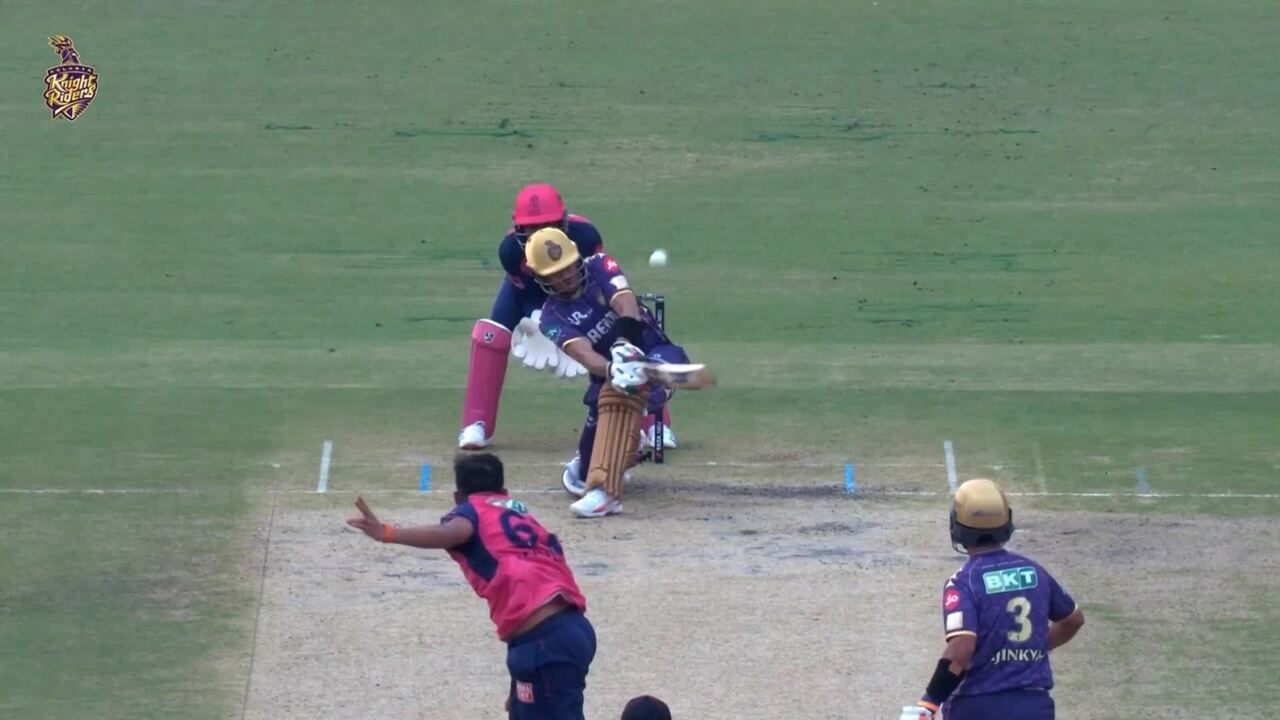 IPL 2025 M53: KKR vs RR - Rahmanullah Gurbaz Six
