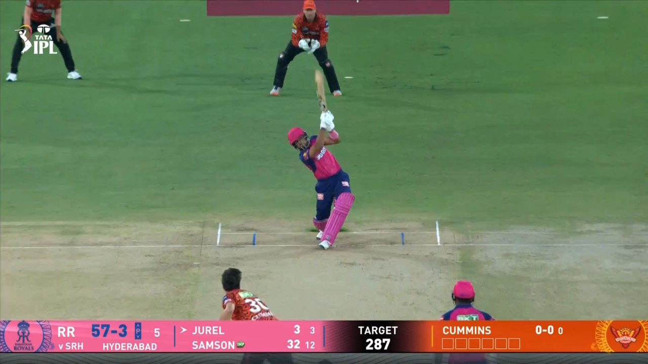 IPL 2025 M02: SRH vs RR - Dhruv Jurel Six
