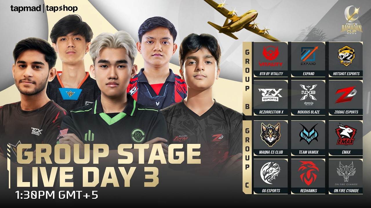 Group Stage - Day 3 | Free Fire Ramadan Cup 2026 | Group B vs C background