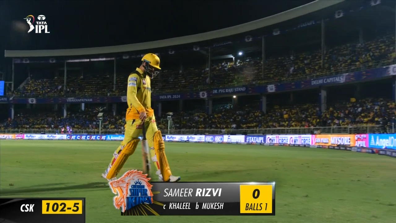 M13: DC vs CSK – Sameer Rizvi Wicket background