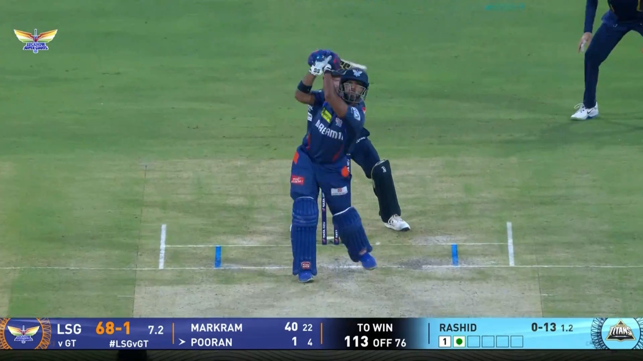 IPL 2025 M26: LSG vs GT - Nicholas Pooran Six