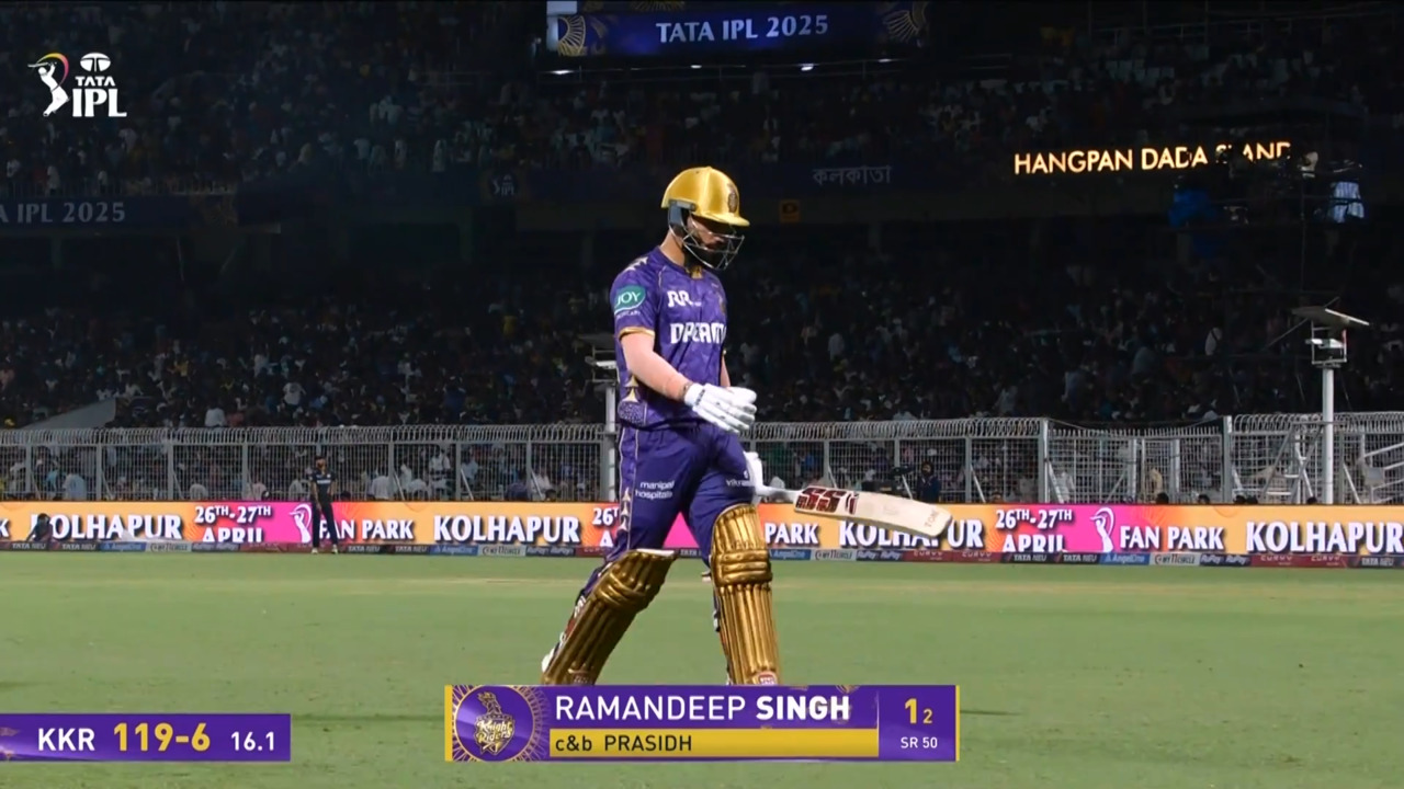 IPL 2025 M39: KKR vs GT - Ramandeep Singh Wicket