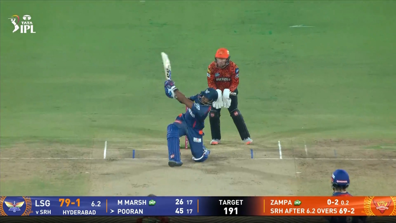 IPL 2025 M07: SRH vs LSG - Nicholas Pooran Six
