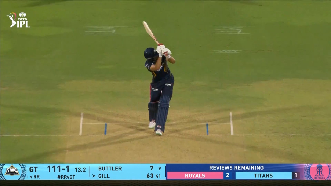 IPL 2025 M47: RR vs GT - Shubman Gill Six background