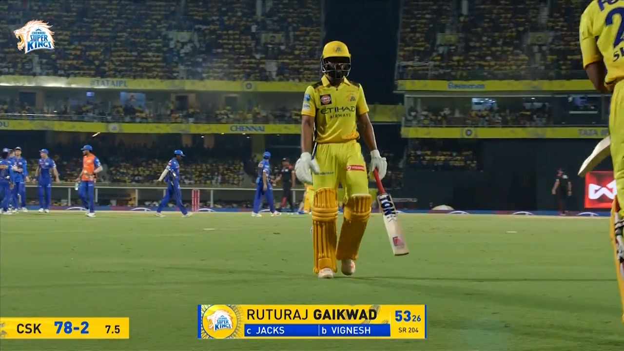 IPL 2025 M03: CSK vs MI - Ruturaj Gaikwad Wicket