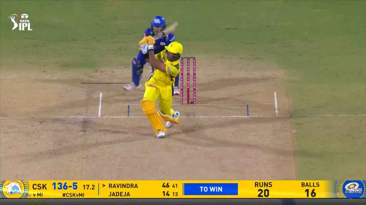 IPL 2025 M03: CSK vs MI - Rachin Ravindra Six