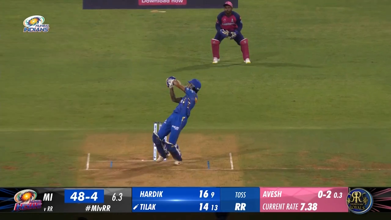 M14: MI vs RR – Tilak Varma Six