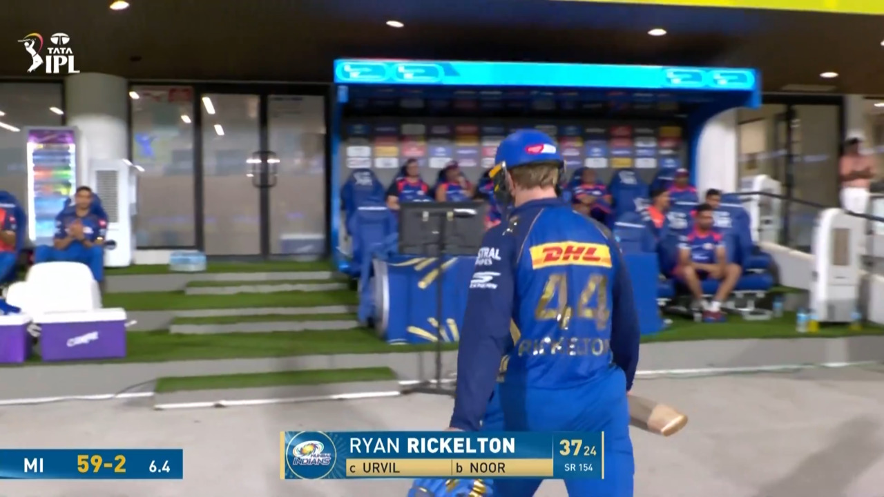 IPL 2026 M44: CSK vs MI - Ryan Rickelton Wicket