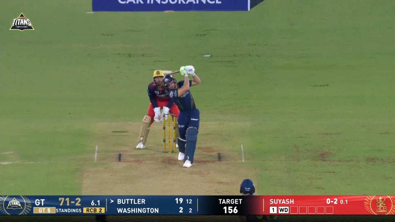 IPL 2026 M42: GT vs RCB - Jos Buttler Six