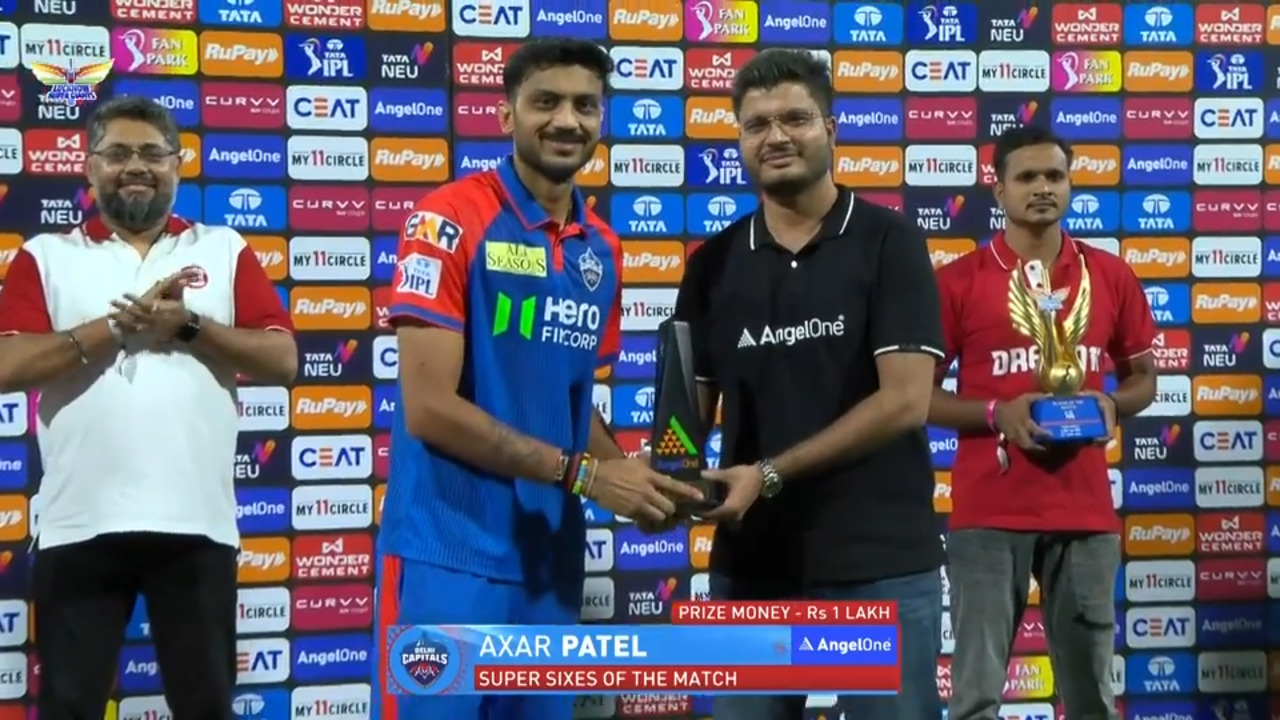 IPL 2025 M40: LSG vs DC - Angel One Super Sixes of the Match - Axar Patel backdrop