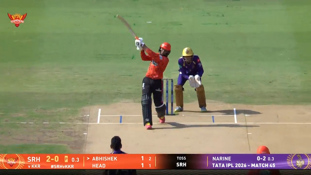 IPL 2026 M45: SRH vs KKR - Abhishek Sharma Six