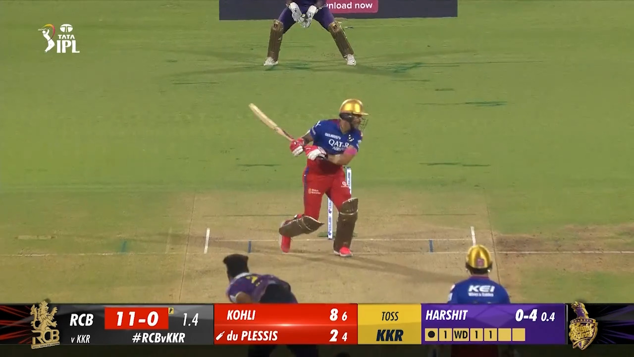 M10: RCB vs KKR – Faf Du Plessis Six