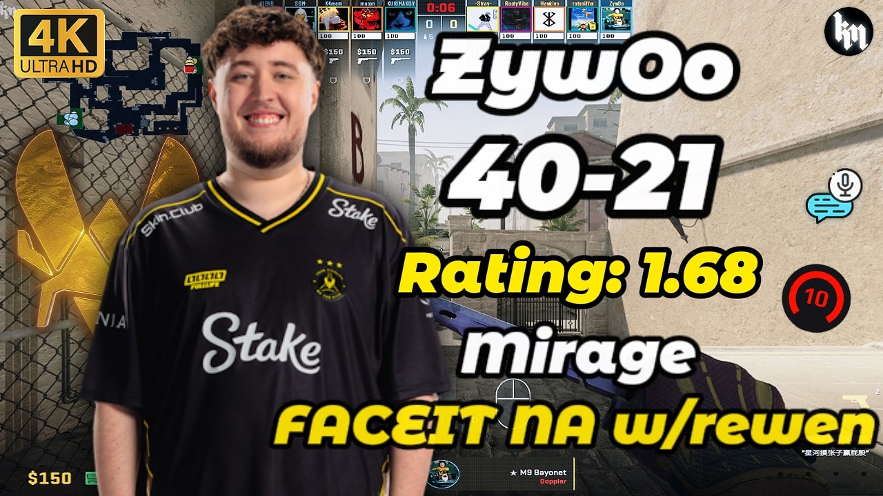 ZywOo (40-21) with rewenđ„(Mirage) | FACEIT NA | May 6, 2026 #cs2 #zywoo
