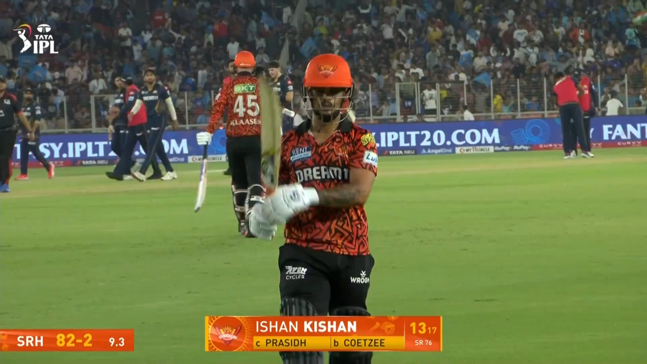 IPL 2025 M51: GT vs SRH - Ishan Kishan Wicket