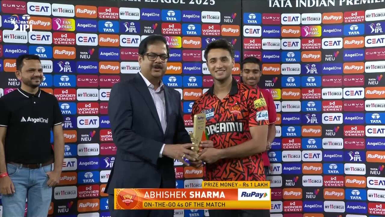 IPL 2025 M27: SRH vs PBKS - RuPay On-The-Go 4s of the Match - Abhishek Sharma