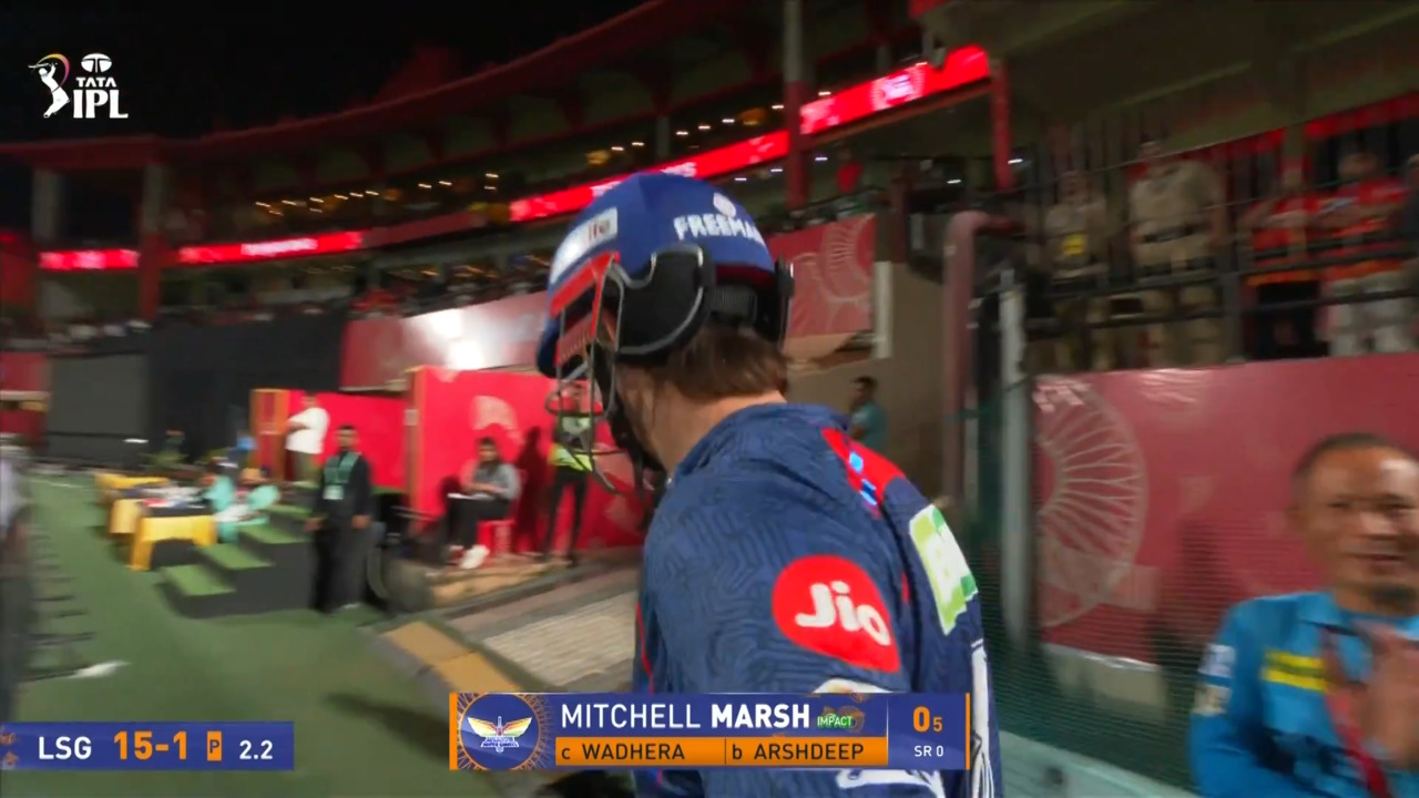 IPL 2025 M54: PBKS vs LSG - Mitchell Marsh Wicket