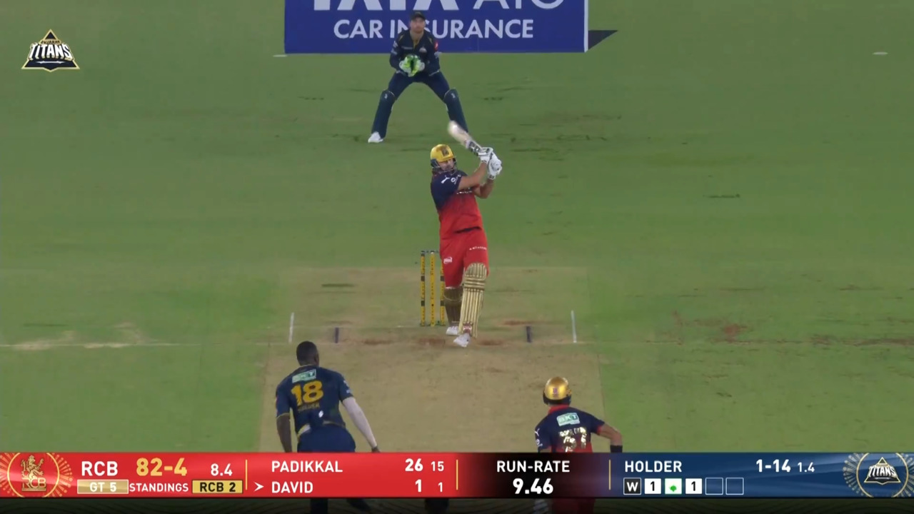 IPL 2026 M42: GT vs RCB - Tim David Six