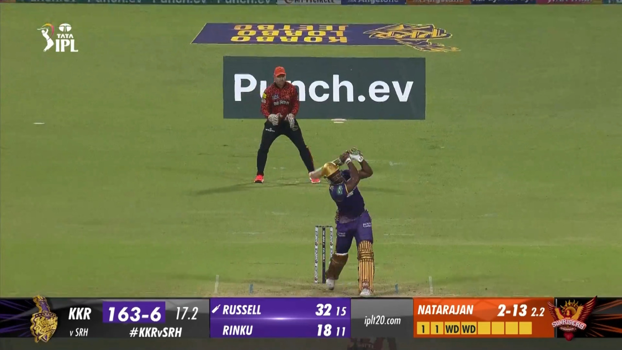 M03: KKR vs SRH – Andre Russell Six background