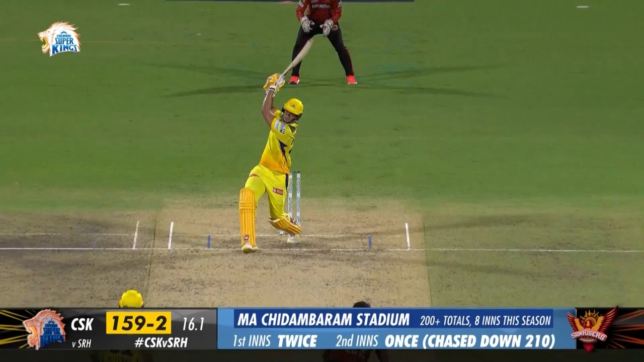 M46: CSK vs SRH – Shivam Dube Six background