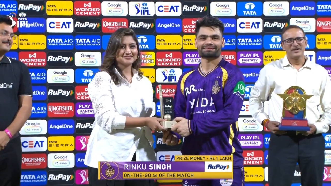 IPL 2026 M38: LSG vs KKR - RuPay On-The-Go 4s of the Match - Rinku Singh