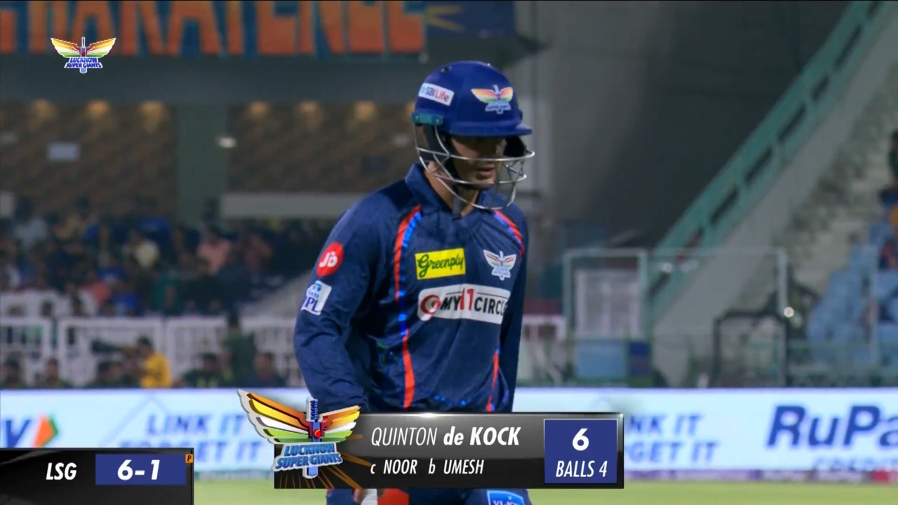 M21: LSG vs GT – Quinton De Kock Wicket