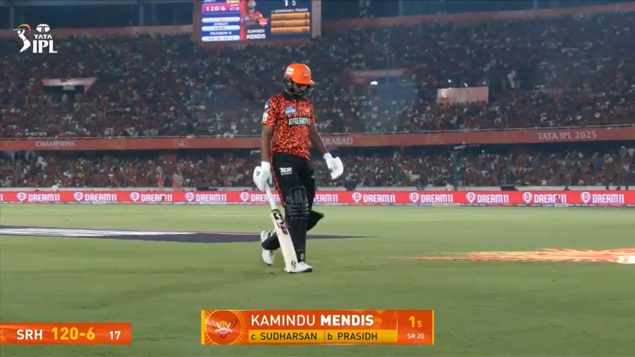 IPL 2025 M20: SRH vs GT - Kamindu Mendis Wicket