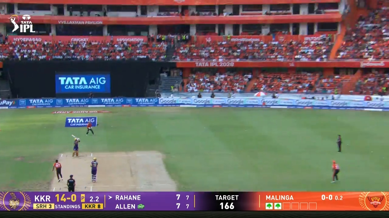 IPL 2026 M45: SRH vs KKR - Ajinkya Rahane Six