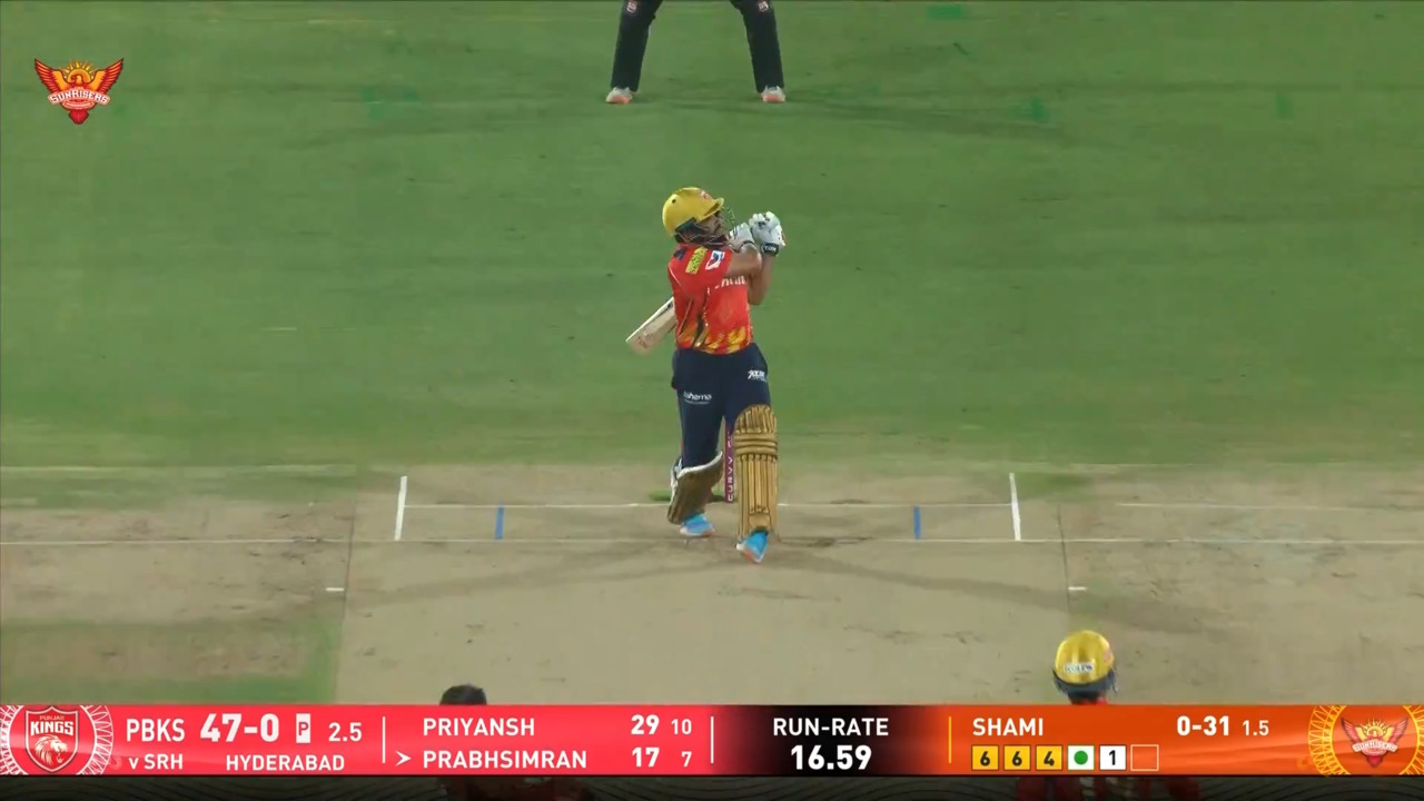 IPL 2025 M27: SRH vs PBKS - Prabhsimran Singh Six