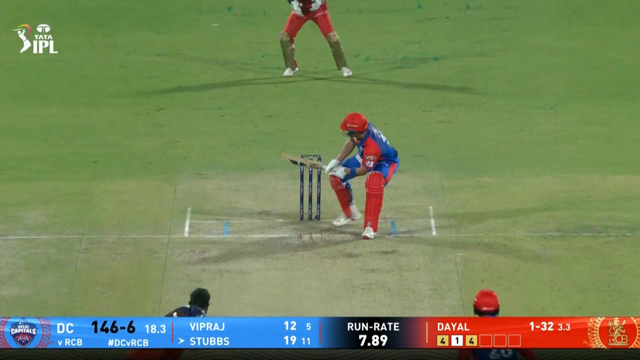 IPL 2025 M46: DC vs RCB - Tristan Stubbs Six