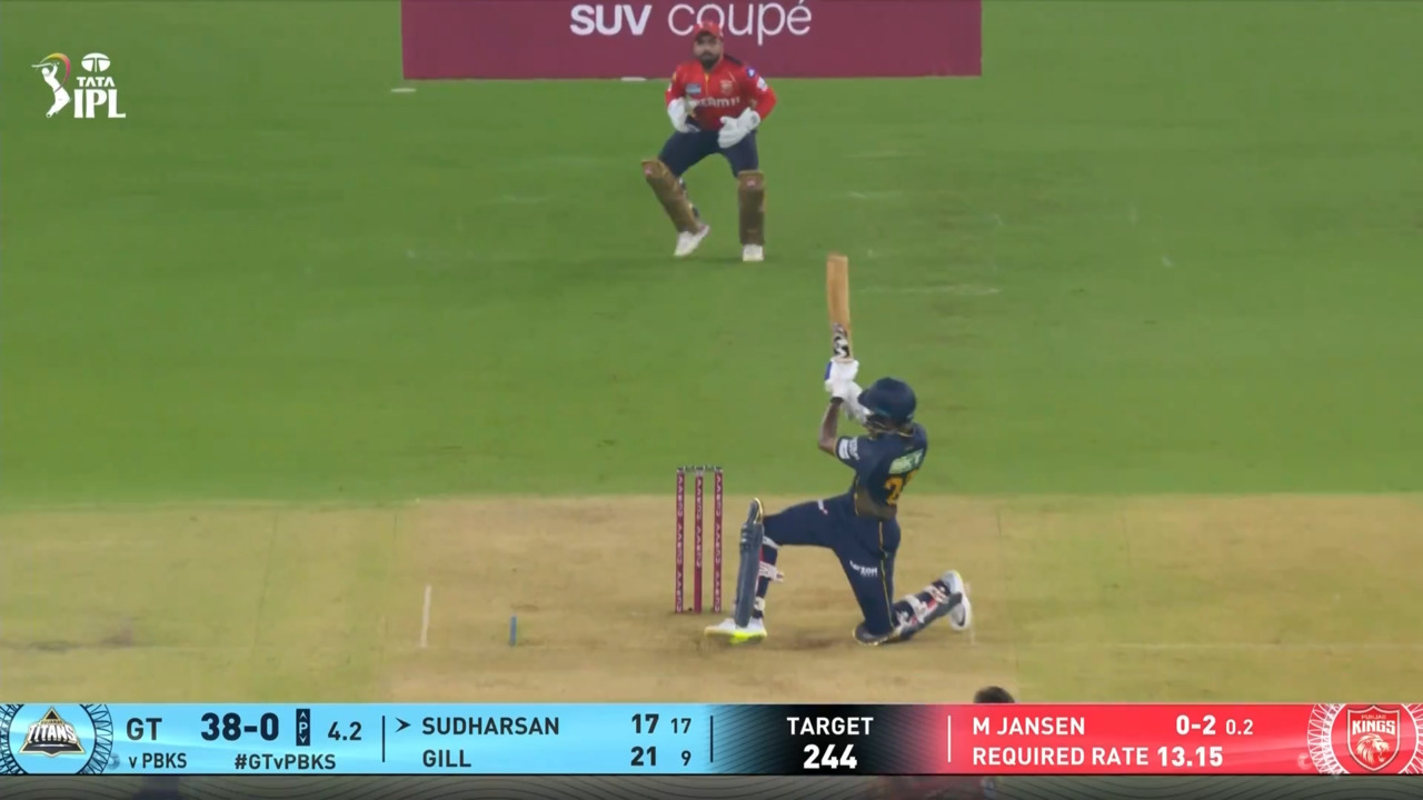 IPL 2025 M05: GT vs PBKS - Sai Sudharsan Six
