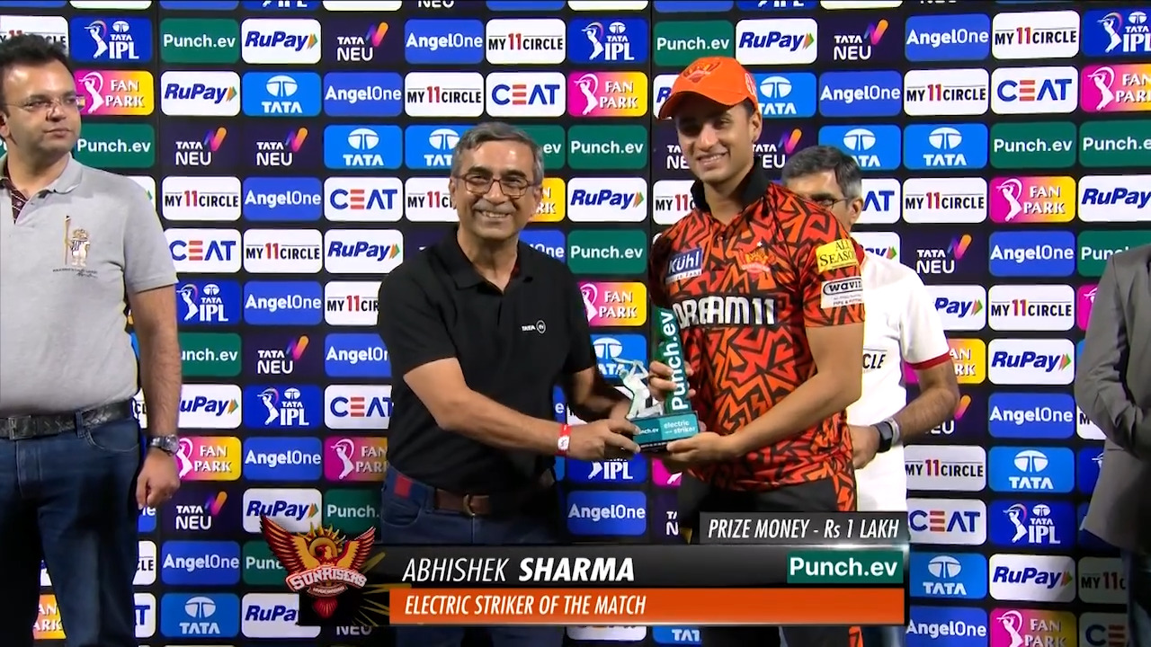 M35: DC vs SRH – Punch.ev Electric Striker of the Match – Abhishek Sharma