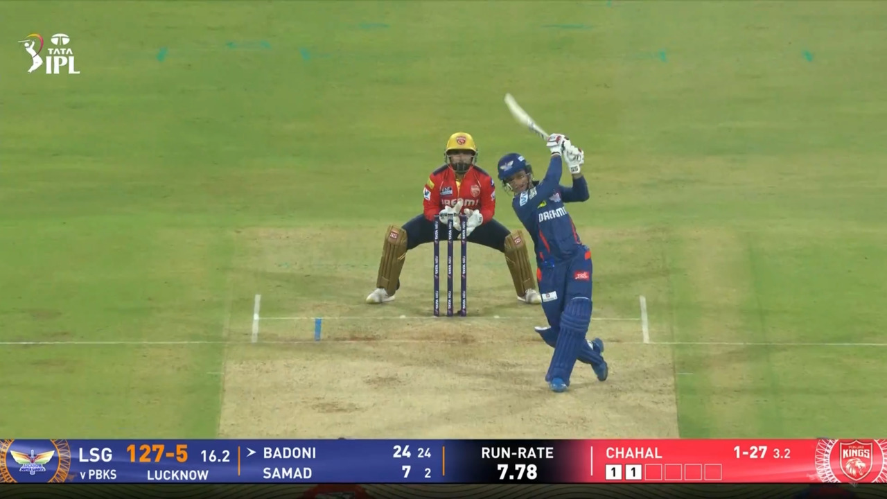 IPL 2025 M13: LSG vs PBKS - Ayush Badoni Six