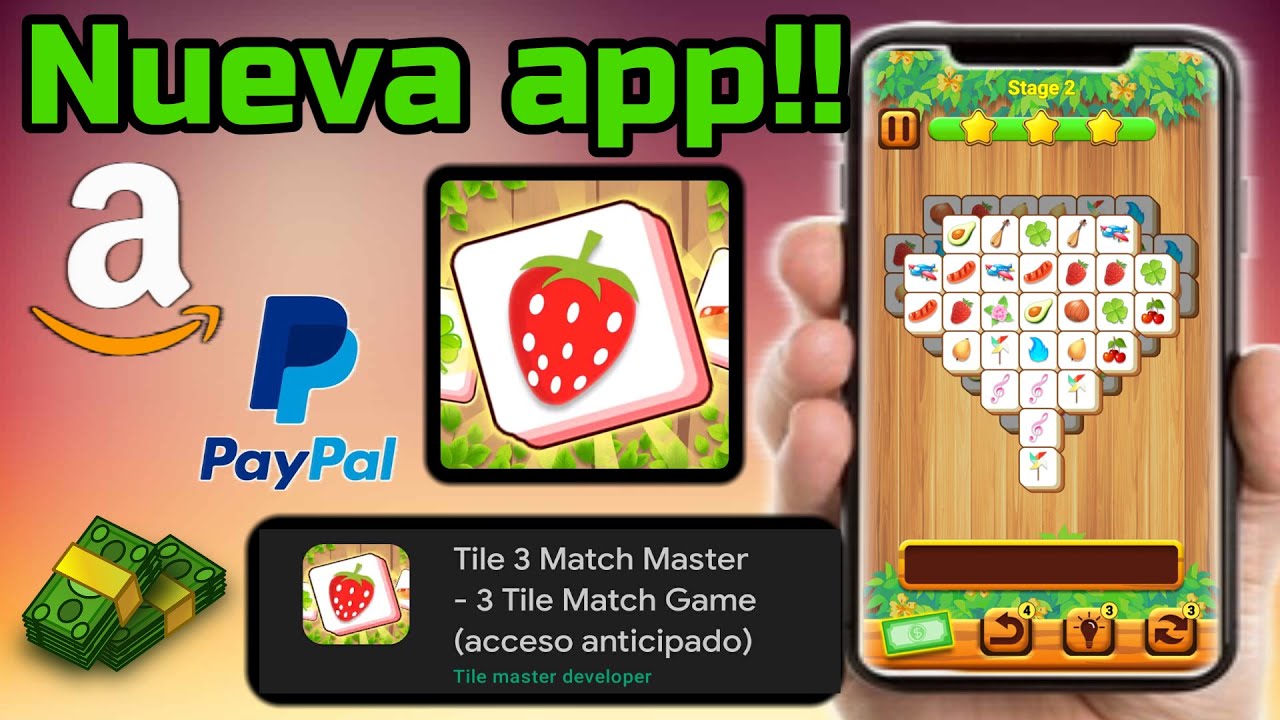 Tile 3 Match master ¿paga? Aplicación para ganar dinero? background