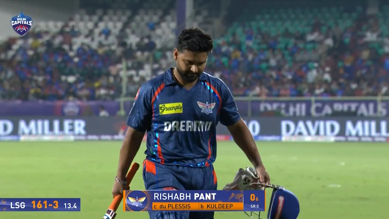 IPL 2025 M04: DC vs LSG - Rishabh Pant Wicket background
