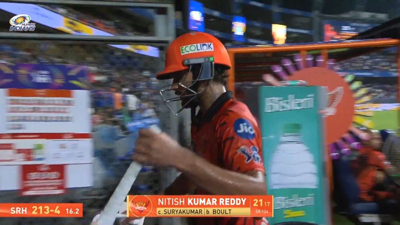 IPL 2026 M41: MI vs SRH - Nitish Kumar Reddy Wicket