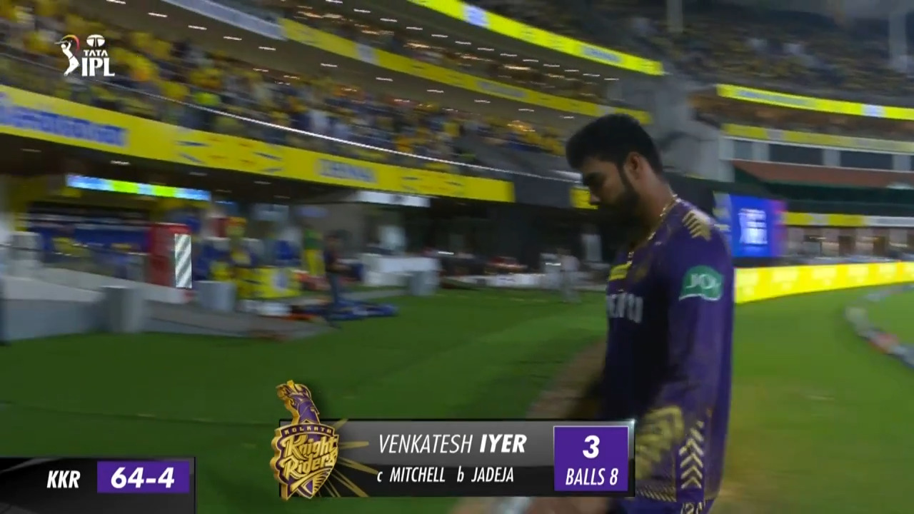 M22: CSK vs KKR – Venkatesh Iyer Wicket