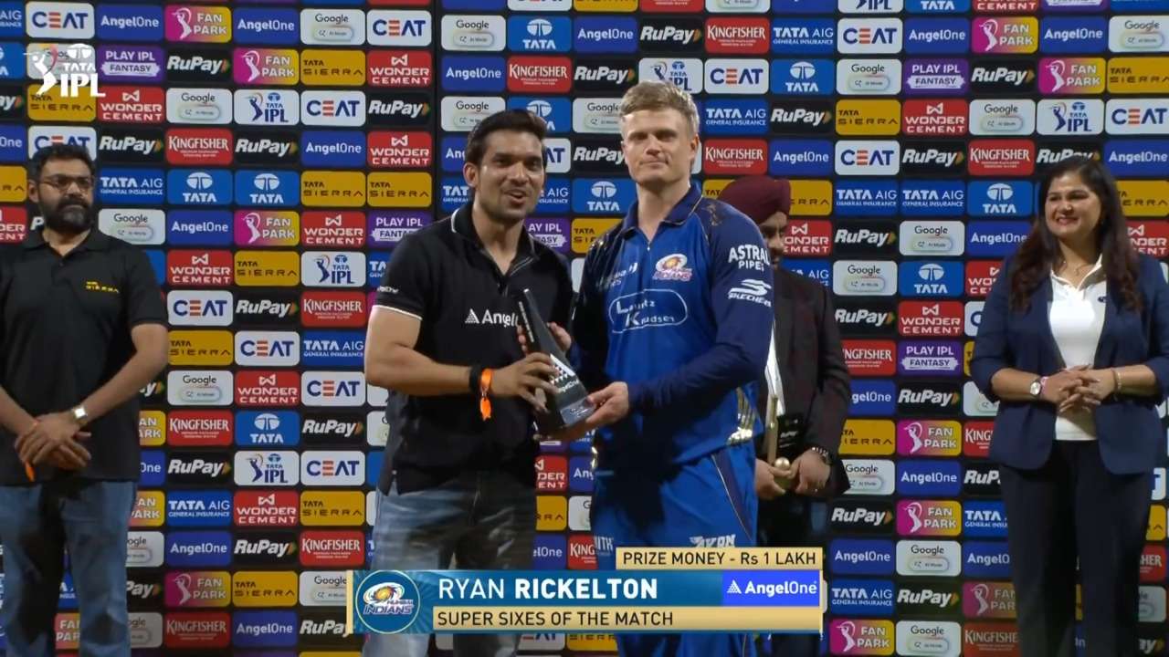 IPL 2026 M47: MI vs LSG - Angel One Super Sixes of the Match - Ryan Rickelton