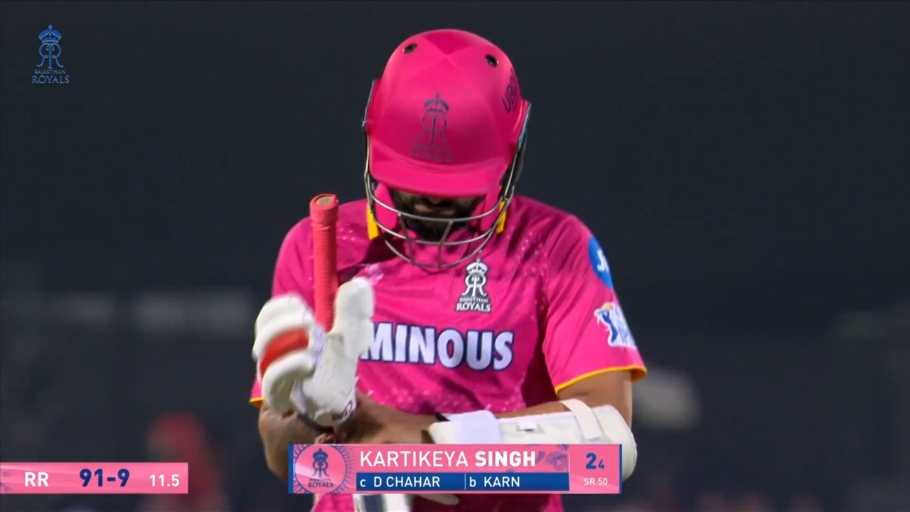 IPL 2025 M50: RR vs MI - Kumar Kartikeya Wicket