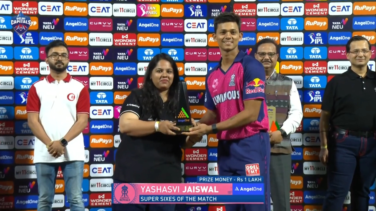 IPL 2025 M32: DC vs RR - Angel One Super Sixes of the Match - Yashasvi Jaiswal