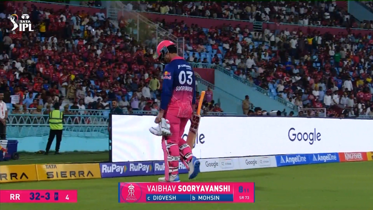 IPL 2026 M32: LSG vs RR - Vaibhav Sooryavanshi Wicket