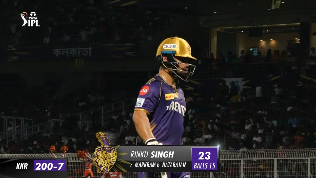 M03: KKR vs SRH – Rinku Singh Wicket