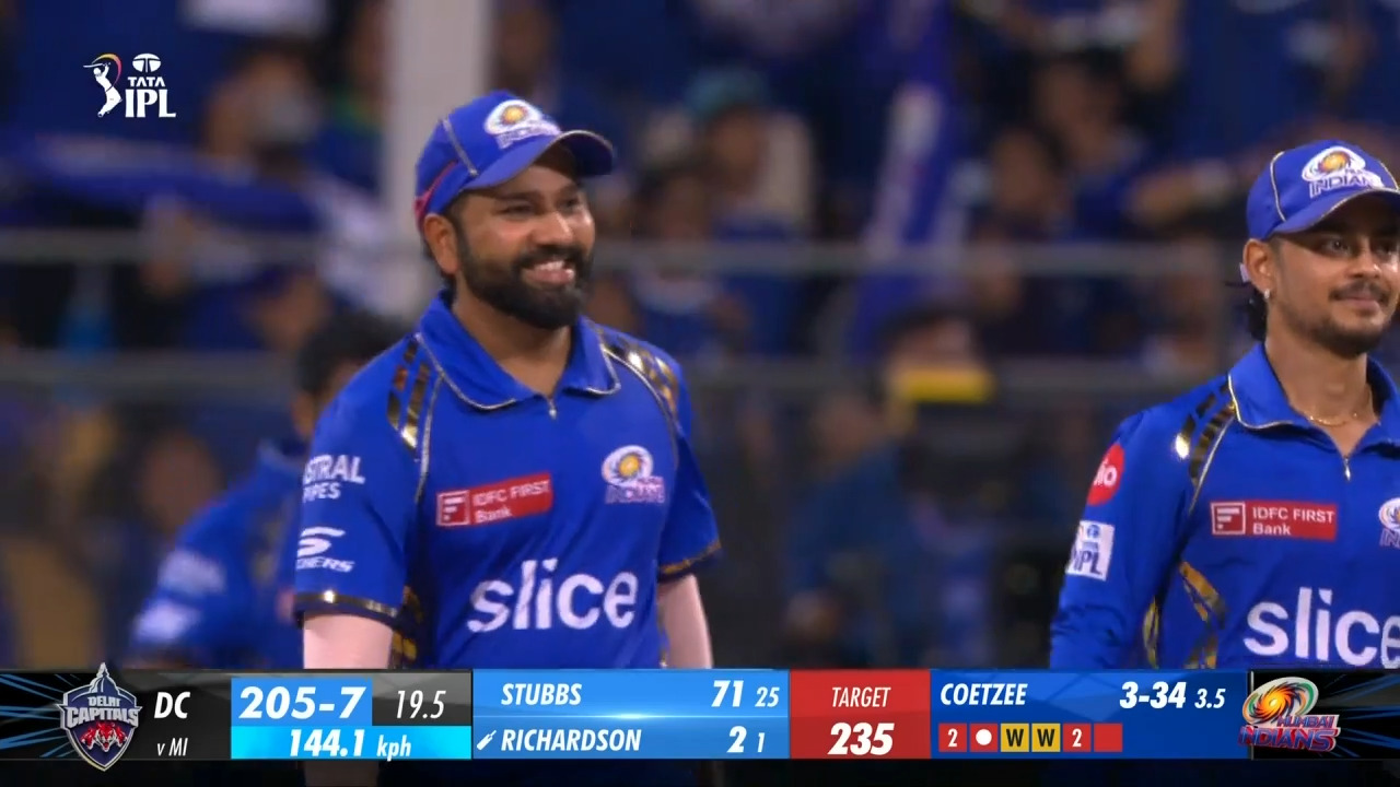 M20: MI vs DC – Jhye Richardson Wicket